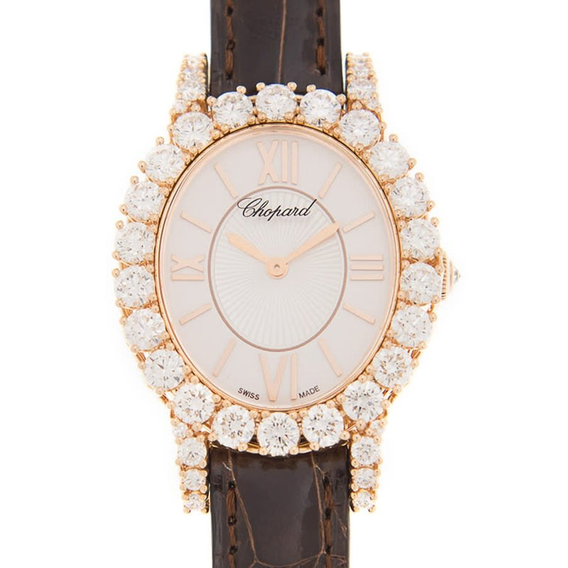 Chopard L'Heure du Diamant Hand Wind Diamond White Dial Unisex Watch #139384-5104 - Watches of America