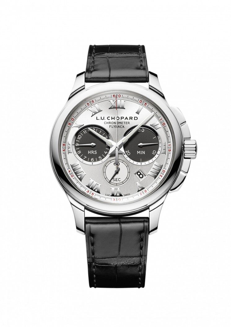 Chopard L.U.C. Chrono One Silver Dial 18 Carat White Gold Men's watch #161928-1001 - Watches of America