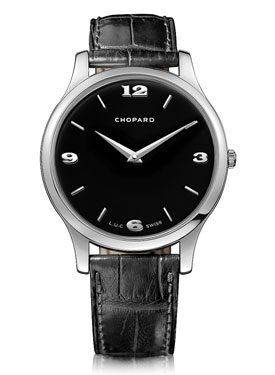 Chopard L.U.C Classic XP Black Dial White Gold Leather Men's Watch #161902-1001 - Watches of America