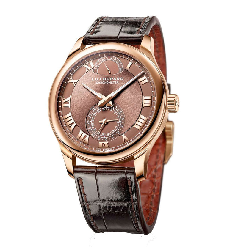 Chopard L.U.C Quattro 18k Rose Gold Sunburst Finish Dial Men's Watch #161926-5003 - Watches of America