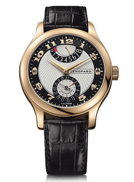 Chopard L.U.C Quattro Mark II Silver and Black Dial Black Leather Men's Watch #161903-5001 - Watches of America