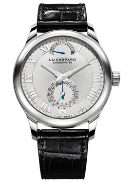 Chopard L.U.C Quattro Silver Dial White Gold Black Leather Men's Watch #161926-1001 - Watches of America