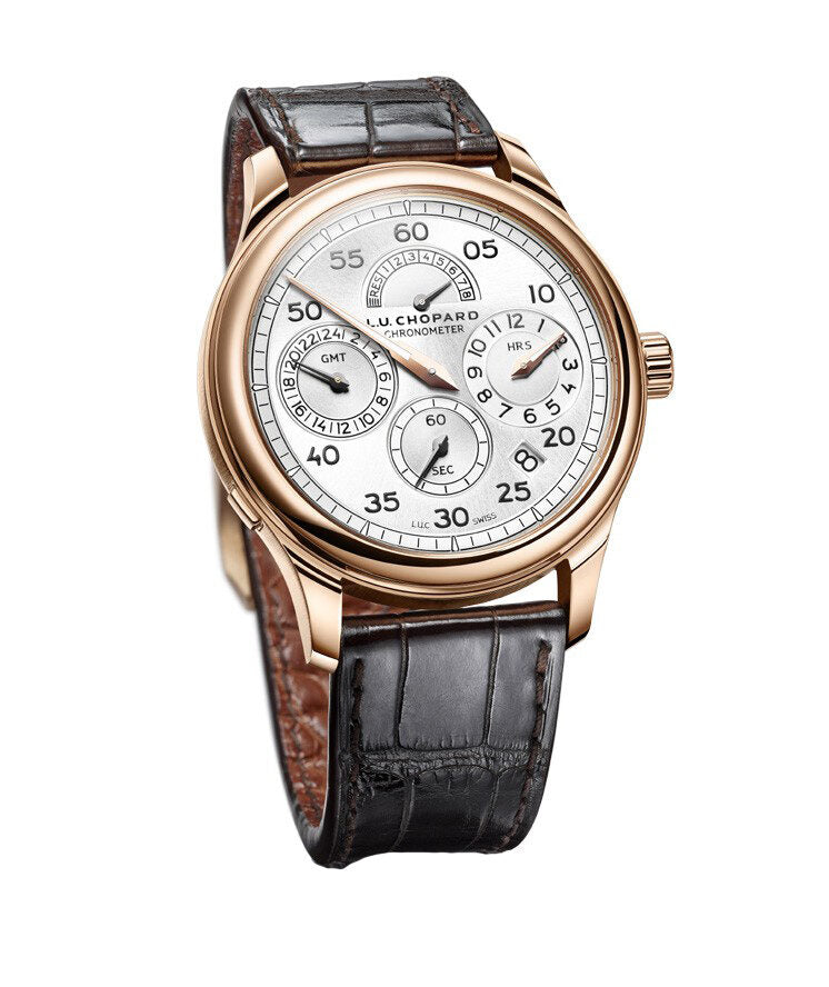 Chopard L.U.C Regulator Silver Dial 18 Carat Rose Gold Men's Watch #161971-5001 - Watches of America