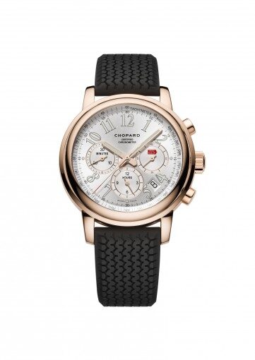 Chopard Mille Miglia Chronograph Silver Dial 18 Carat Rose Gold Automatic Men's Watch #161274-5004 - Watches of America