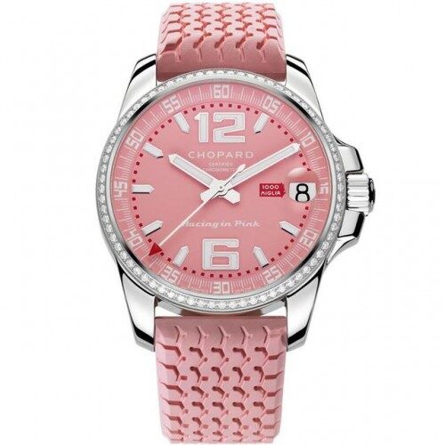 Chopard Mille Miglia Gran Turismo XL Pink Dial Pink Rubber Ladies Watch #178997-3001 - Watches of America