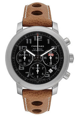 Chopard Mille Miglia Titanium Brown Leather Chronograph Men's Watch #16/8902 - Watches of America