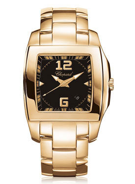 Chopard Two O Ten Black Dial 18kt Rose Gold Ladies Watch #117468-5001 - Watches of America