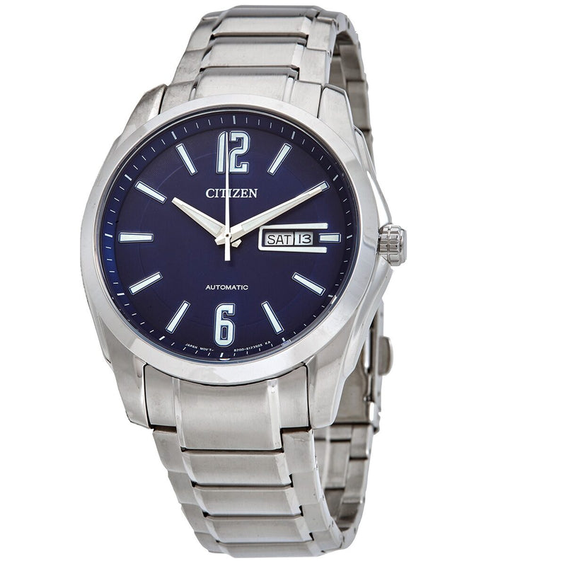 Citizen Automatic Day-Date Blue Dial Stainless Steel Men's Watch #NH7490-55L - Watches of America