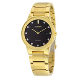 Citizen Axiom Black Dial Gold-tone Diamond Men's Watch #AU1062-56G - Watches of America