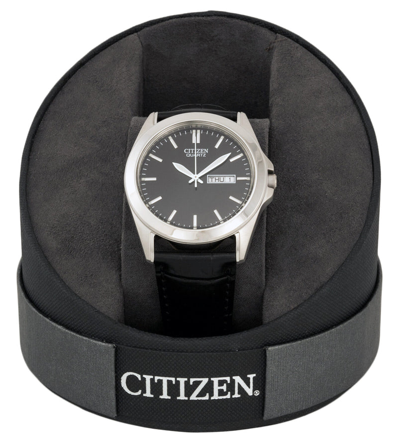Citizen Black Dial Black Leather Men's Watch #BF0580-06E - Watches of America #4