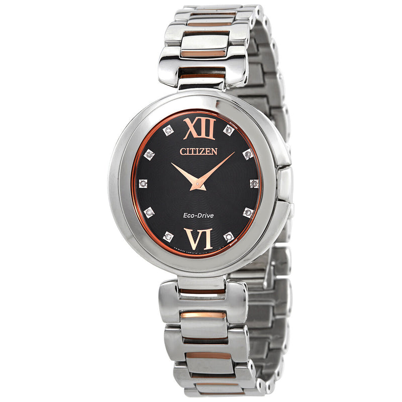 Citizen Capella Diamond Black Dial Ladies Two-Tone Watch #EX1516-52E - Watches of America