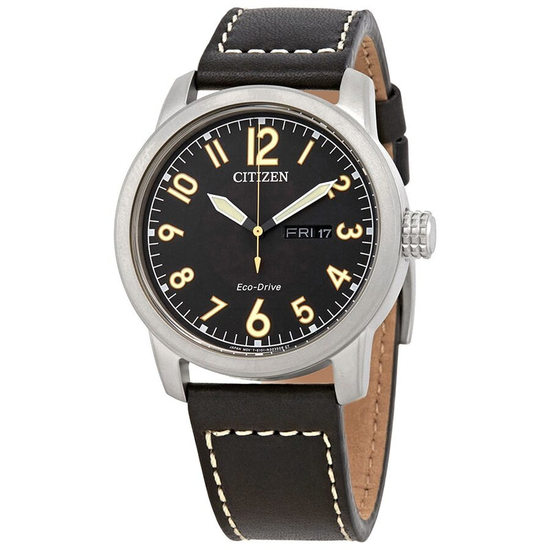 Citizen Chandler Black Dial Black Leather Men's Watch #BM8471-01E - Watches of America
