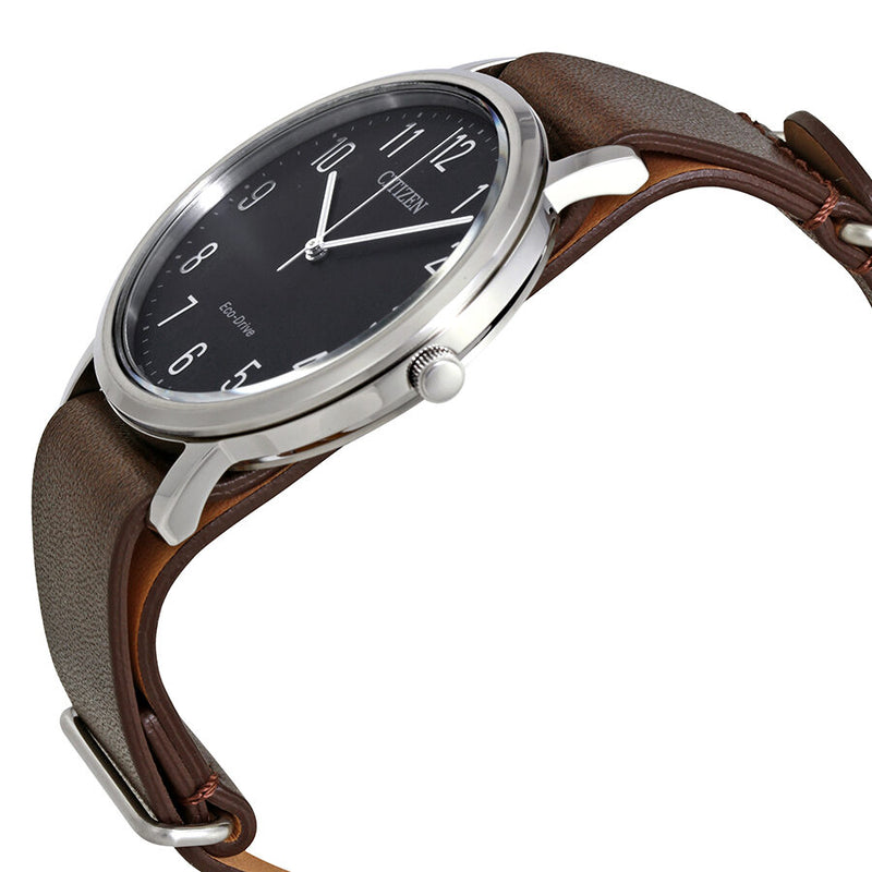 Citizen Chandler Black Dial Brown Leather Men's Watch #BJ6500-04E - Watches of America #2