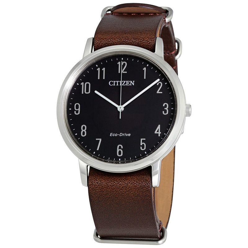 Citizen Chandler Black Dial Brown Leather Men's Watch #BJ6500-04E - Watches of America