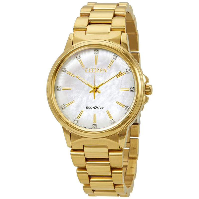 Citizen Chandler Diamond White Mother of Pearl Dial Ladies Watch #FE7032-51D - Watches of America