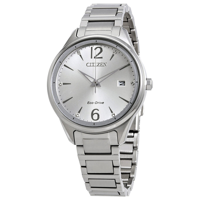 Citizen Chandler Silver Dial Stainless Steel Ladies Watch #FE6100-59A - Watches of America