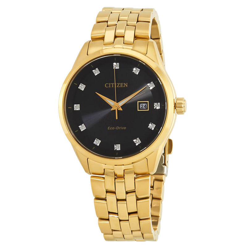 Citizen Corso Eco-Drive Diamond Black Dial Men's Watch #BM7252-51G - Watches of America