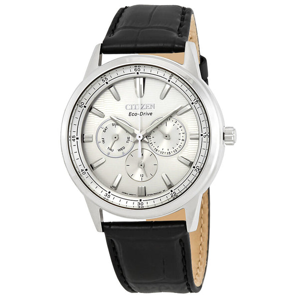 Citizen Corso Silver Dial Black Leather Men s Watch BU2070 04A Watches of America