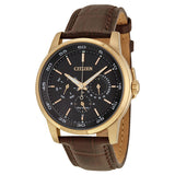 Citizen Dress Eco-Drive Black Dial Brown Leather Men's Watch #BU2013-08E - Watches of America