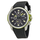 Citizen Eco Drive Black Dial Chronograph Black Rubber Men's Watch #CA0427-08E - Watches of America