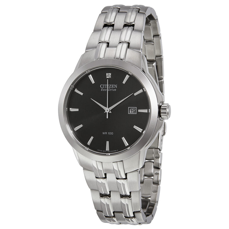 Citizen Eco-Drive Black Dial Stainless Steel Men's Watch BM7090-51E ...