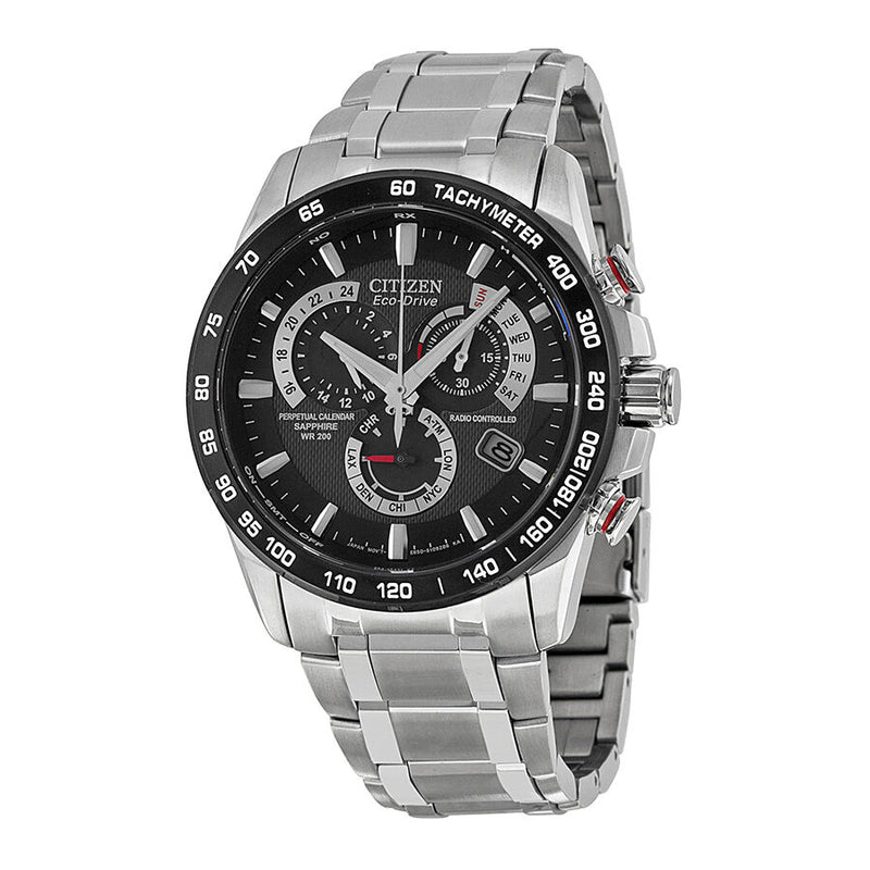 Citizen Eco Drive Chronograph Black Dial Men's Watch #AT4008-51E - Watches of America