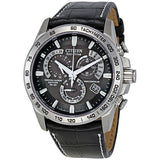 Citizen Eco Drive Chronograph Perpetual Calendar Black Dial Men's Watch #AT4000-02E - Watches of America