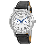 Citizen Eco-Drive Silver Dial Black Leather Men's Watch #AO9000-06B - Watches of America