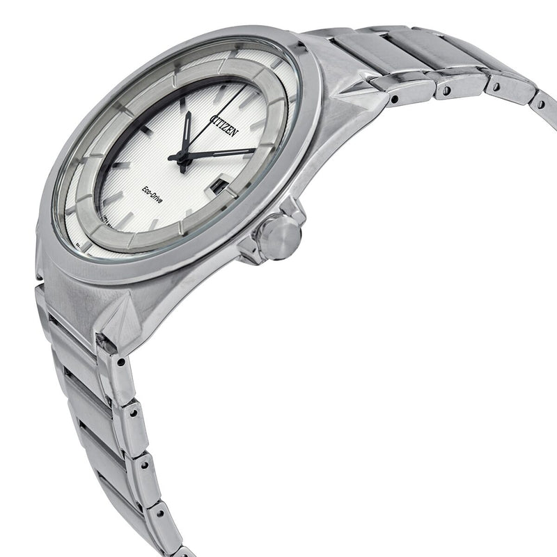 Citizen Eco-Drive White Dial Stainless Steel Men's Watch #AW1010-57B - Watches of America #2