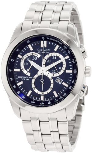 Citizen Eco-Drive Blue Dial Stainless Steel Men's Watch #AT1180-56L - Watches of America