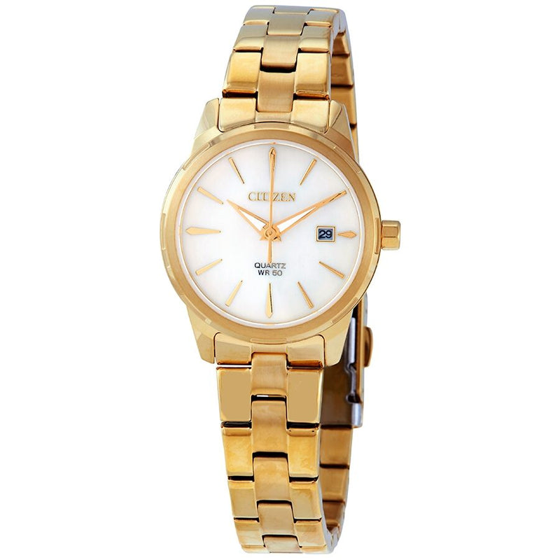 Citizen Elegance Mother of Pearl Dial Ladies Gold-tone Watch #EU6072-56D - Watches of America