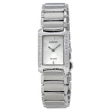 Citizen Euphoria Eco-Drive White Diamond Bezel Stainless Steel Ladies Watch #EG2960-57A - Watches of America