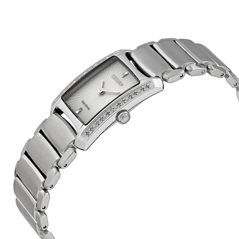 Citizen Euphoria Eco-Drive White Diamond Bezel Stainless Steel Ladies Watch #EG2960-57A - Watches of America #2