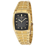 Citizen Men's Eco Drive Black Dial Yellow Gold-tone Watch #BM6552-52E - Watches of America