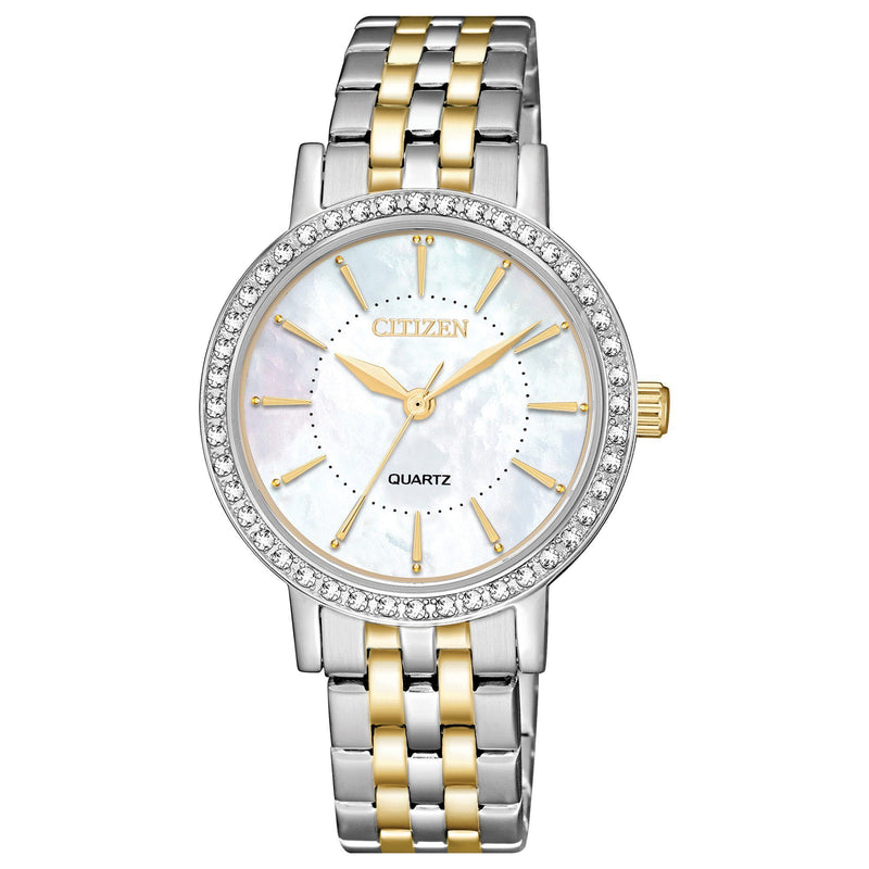 Citizen Mother of Pearl Dial Quartz Ladies Watch #EL3044-89D - Watches of America