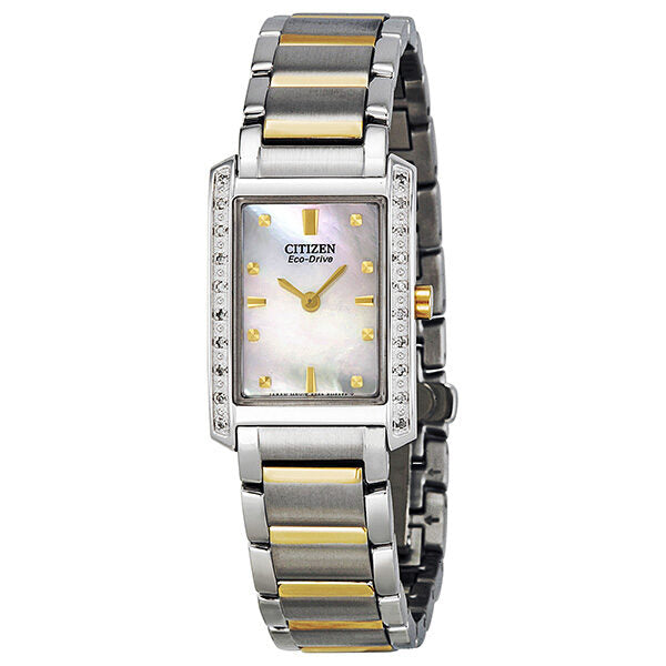 Citizen Palidoro Eco-Drive Diamond Mother of Pearl Dial Two-Tone Stainless Steel Ladies Watch #EX1134-59D - Watches of America