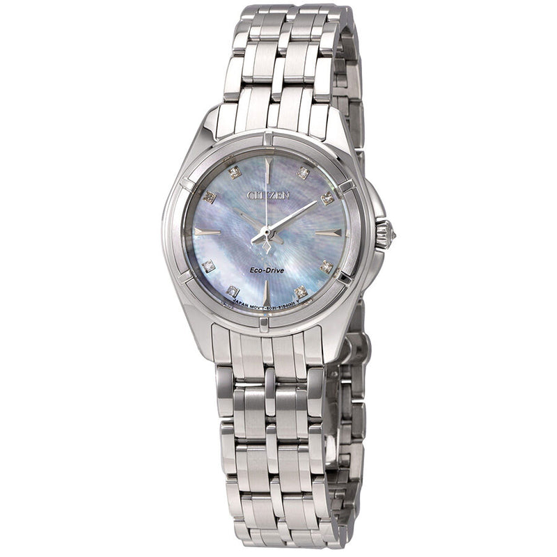 Citizen Prezia Mother of Pearl Diamond Dial Ladies Watch #EM0350-58D - Watches of America