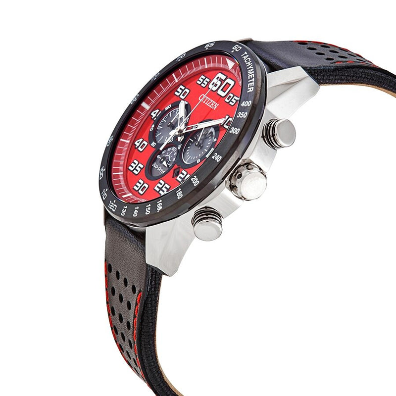 Citizen Primo Chronograph Quartz Red Dial Men's Watch #CA4430-01X - Watches of America #2