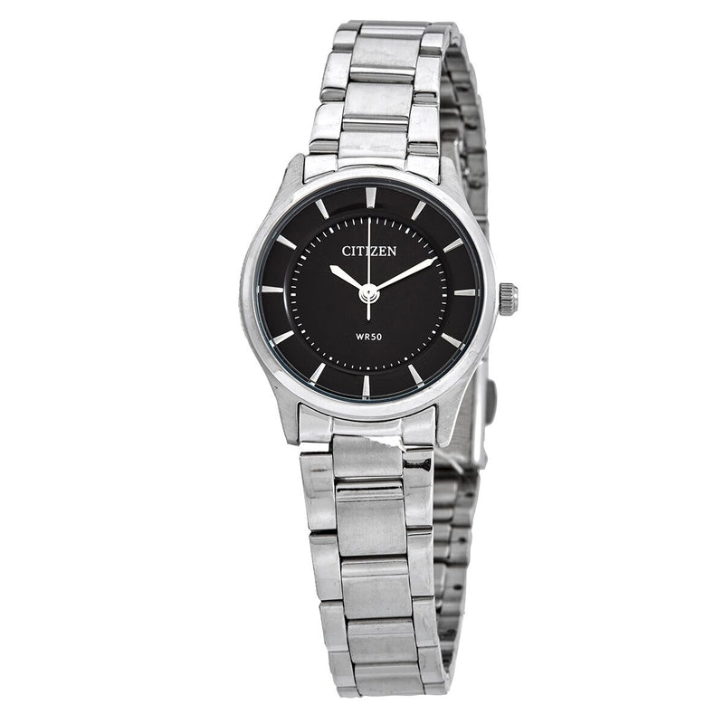 Citizen Quartz Black Dial Stainless Steel Ladies Watch #ER0201-56E - Watches of America