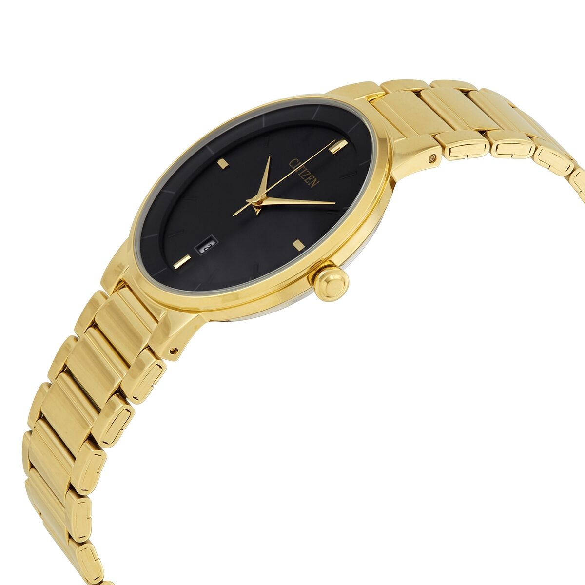 Citizen men's goldtone black dial clearance watch