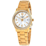 Citizen Quartz Crystal White Dial Ladies Watch #EV0042-53A - Watches of America