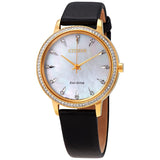 Citizen Silhouette Crystal Mother of Pearl Dial Ladies Watch #FE7042-07D - Watches of America