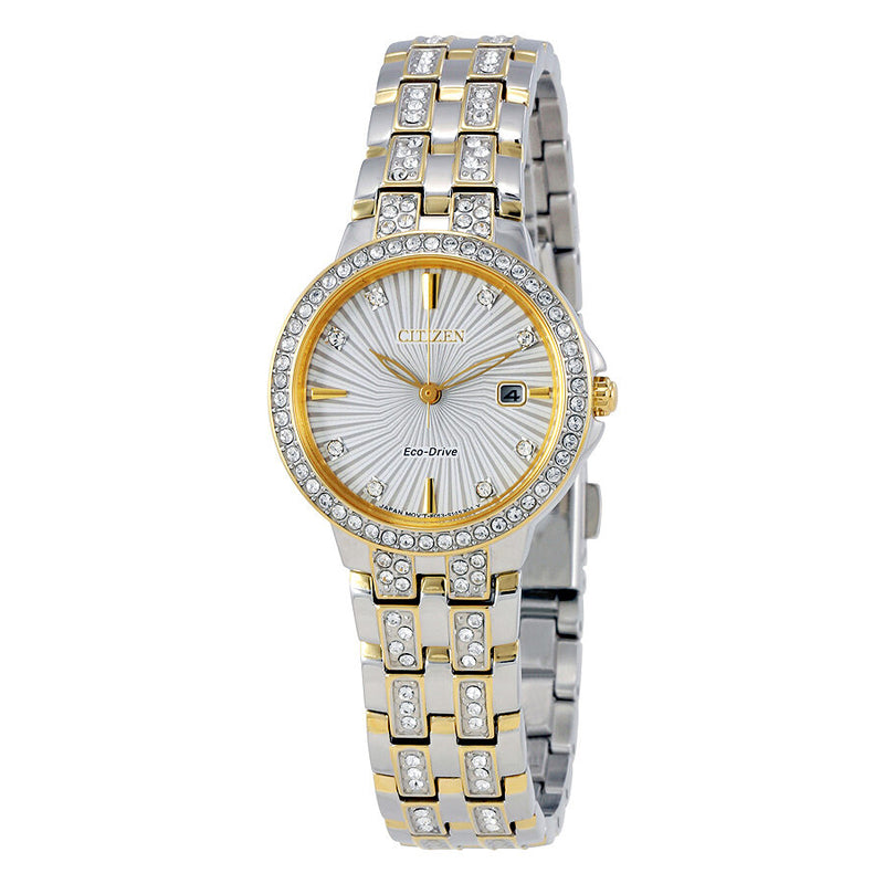 Citizen Silhouette Crystal Silver Dial Ladies Watch #EW2344-57A - Watches of America