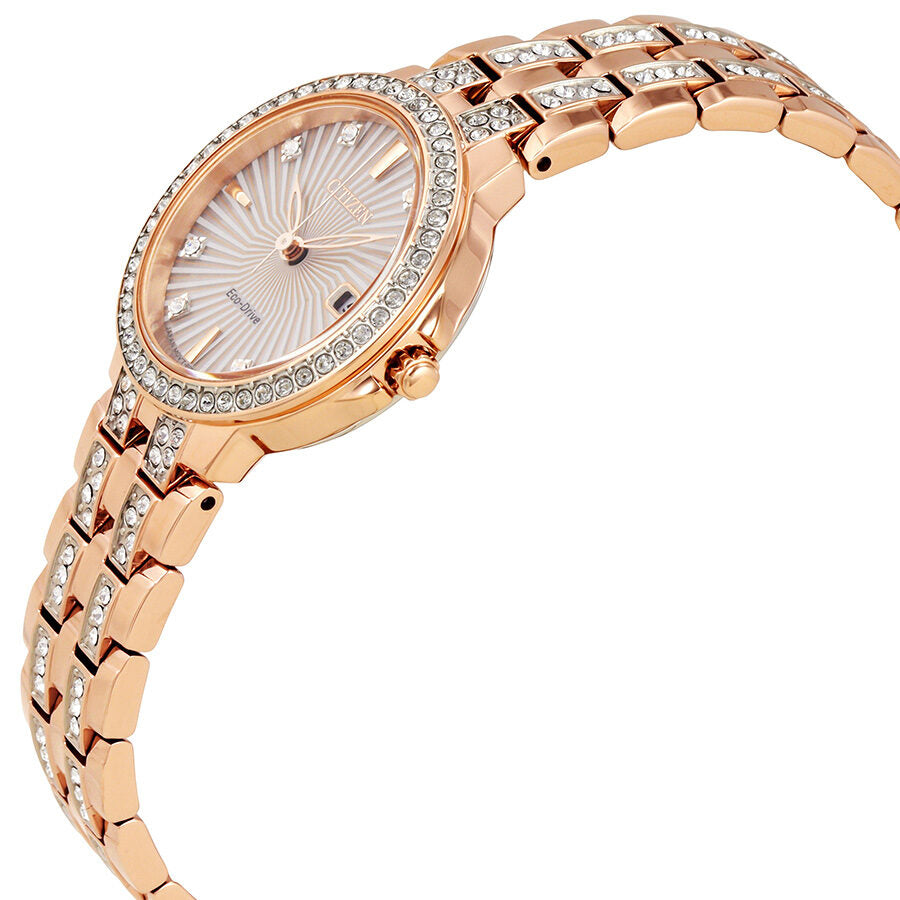 Citizen Silhouette Crystal Eco-Drive Rose Gold Watch