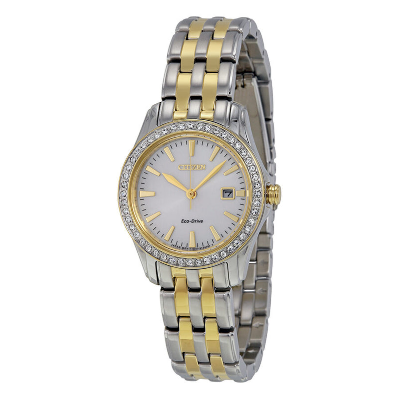 Citizen Silhouette Crystal Silver Dial Eco-Drive Ladies Watch #EW1908-59A - Watches of America
