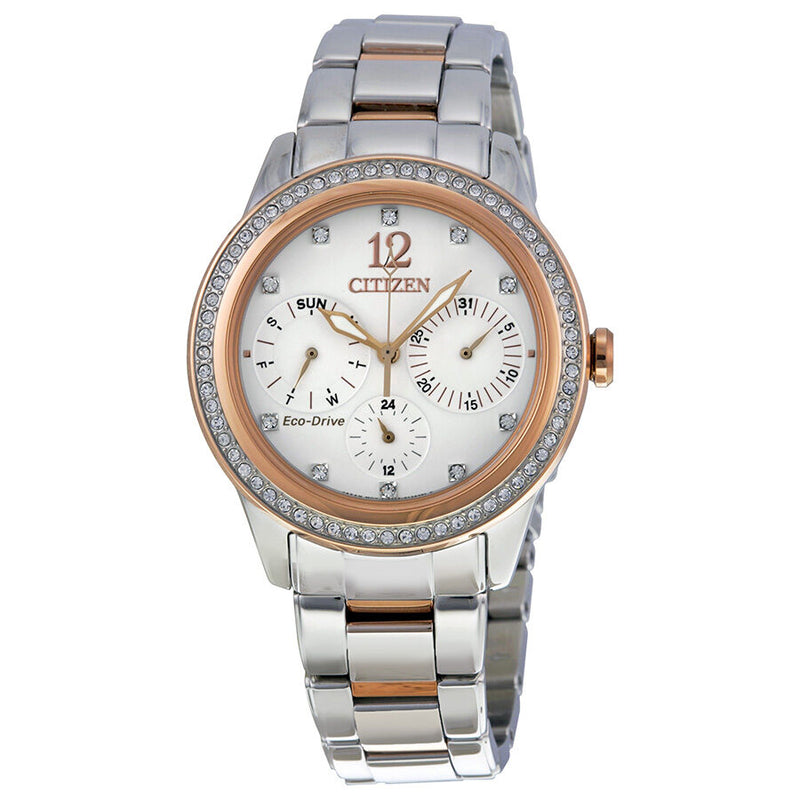 Citizen Silhouette Crystal White Dial Ladies Watch #FD2016-51A - Watches of America