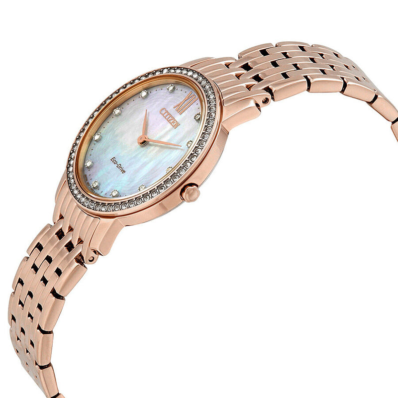 Citizen Silhouette Crystal White Mother of Pearl Dial Ladies Watch #EX1483-50D - Watches of America #2