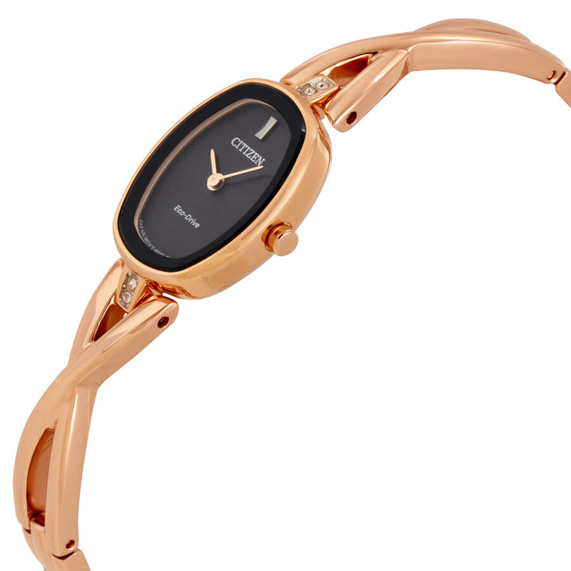 Citizen Silhouette Rose Gold-tone Case Black Dial Ladies Watch #EX1413-55E - Watches of America #2