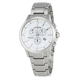 Citizen TI + IP Chronograph Silver Dial Men's Watch #AT2340-56A - Watches of America
