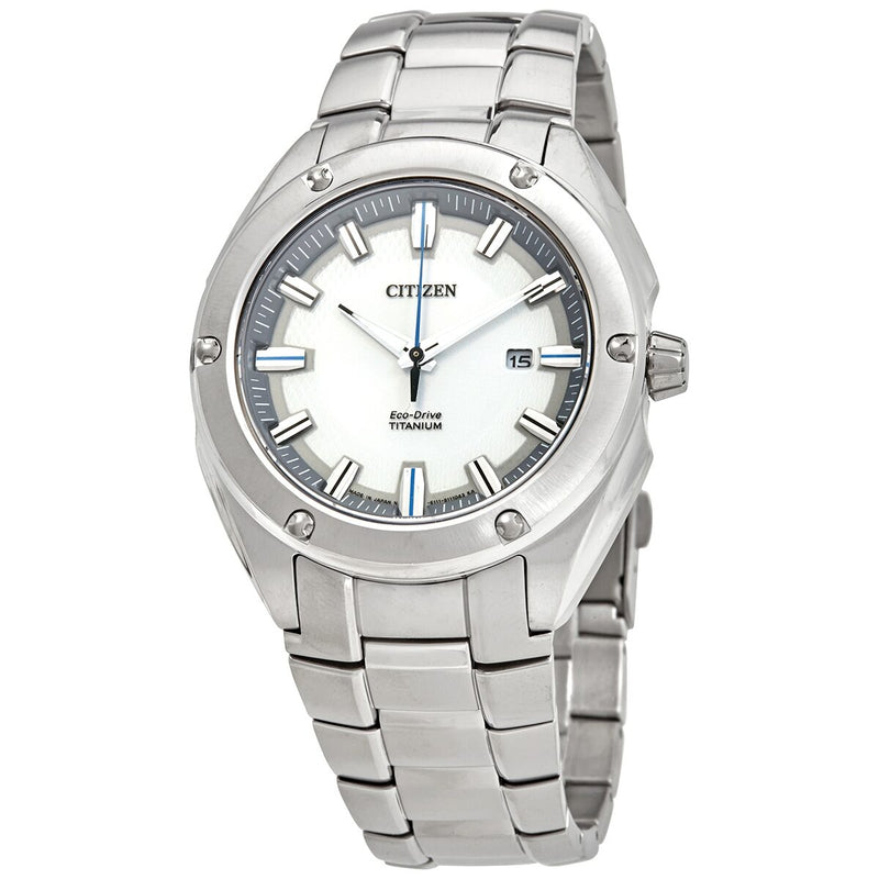 Citizen Titanium Eco-Drive White Dial Men's Watch #BM7130-58A - Watches of America